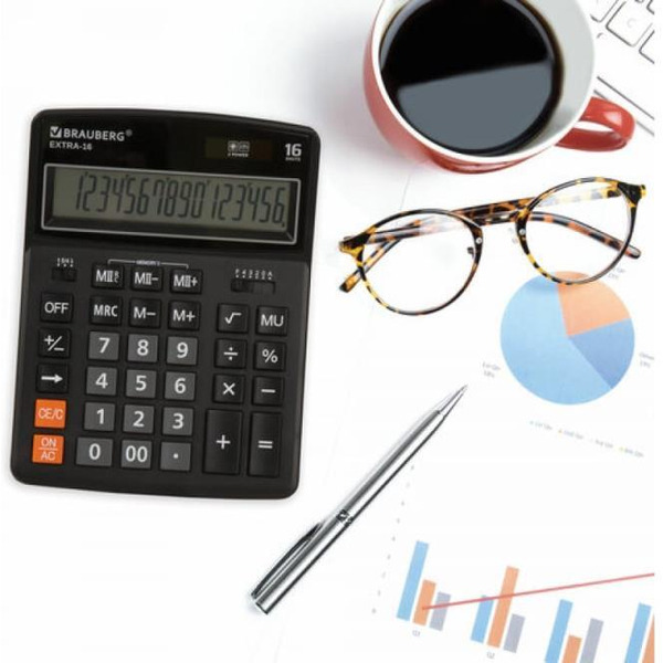 Калькулятор Brauberg Extra-16-bk (250475)
