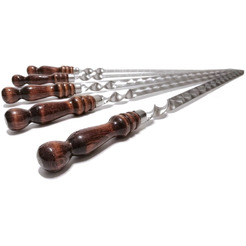 Шампуры профессиональные с деревяной ручкой для люля-кебаб CHUGUN INVEST LLC ШАМДЛ77 (с заклепкой)