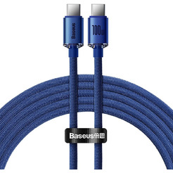 Кабель Baseus Crystal Shine USB Type-C - USB Type-C CAJY000703 (2 м , синий)
