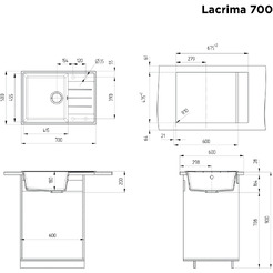 Мойка кухонная Maunfeld Lacrima 700 MFQS-700DGR (темно-серый)