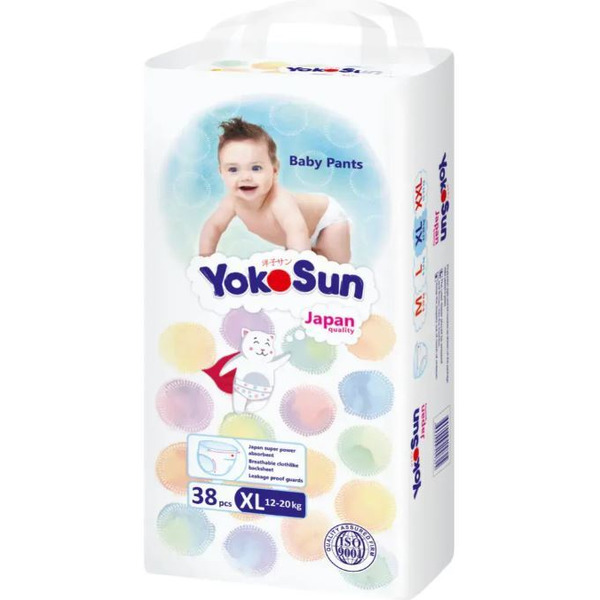 Подгузники-трусики детские YokoSun XL 12-20 кг (38 шт)