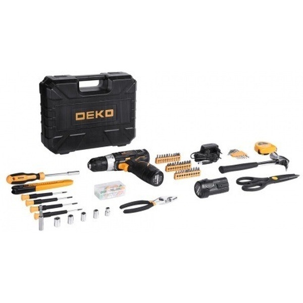 Дрель-шуруповерт Deko GCD12DU3 SET 104 (063-4133) с 2-мя АКБ, кейс, набор оснастки