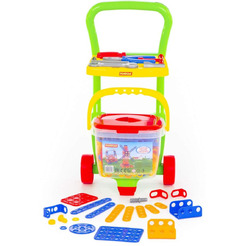 Игровой набор Полесье Тележка Caddie с конструктором Изобретатель (Набор №542) 54401