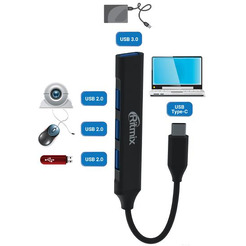 USB-хаб Ritmix CR-4401 Metal