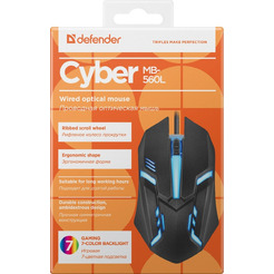 Проводная мышь Defender Cyber MB-560L (черный)