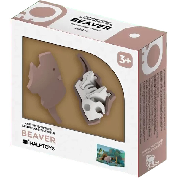 Магнитный конструктор Halftoys Animal Бобр с диорамой HA011