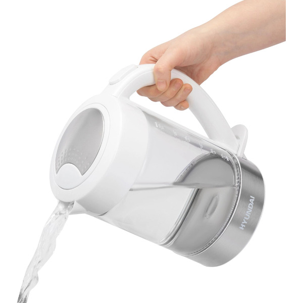 Электрический чайник Hyundai HYK-G9990 (белый/серебристый)