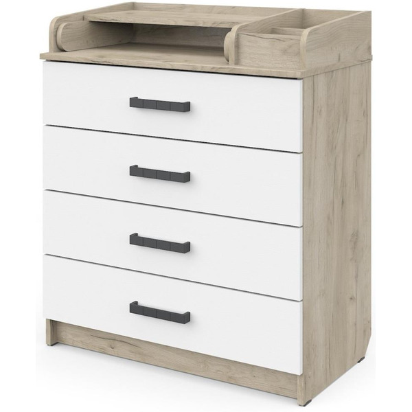 Комод пеленальный Атон Marvin (дуб крафт серый/белый)