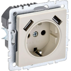 Розетка IEK Brite BR-R14-16-U21-D21-K10