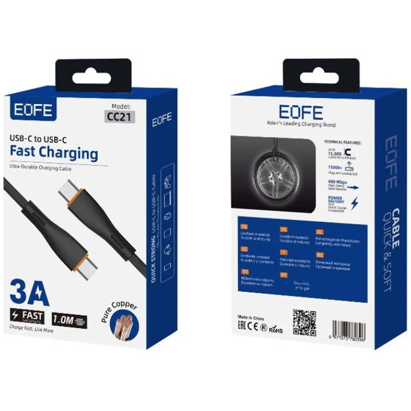 Кабель EOFE CC21 Type-C to Type-C
