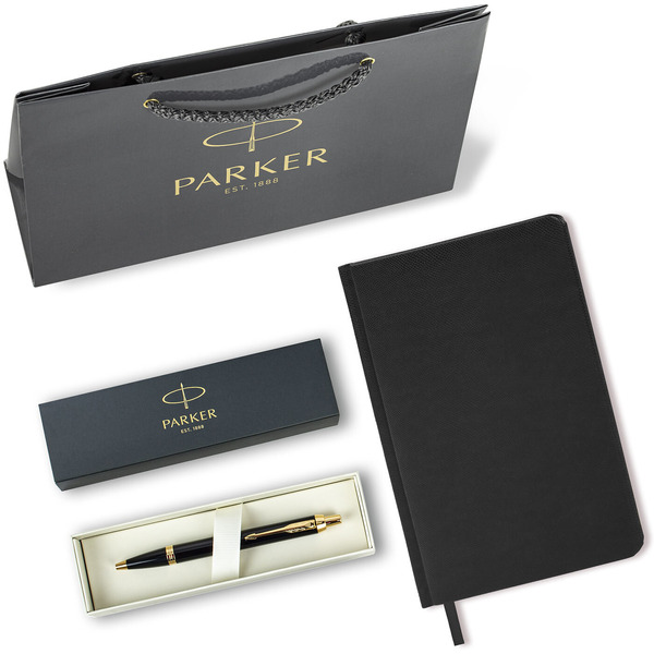 Ручка PARKER IM Core Black Lacquer GT (ежедневник А5 черный, пакет) 880899