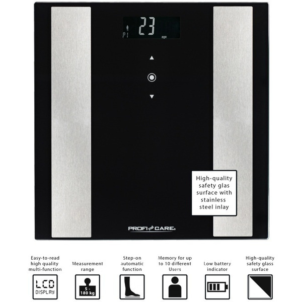 Напольные весы Proficare PC-PW 3007 FA 8 in 1 (черный)