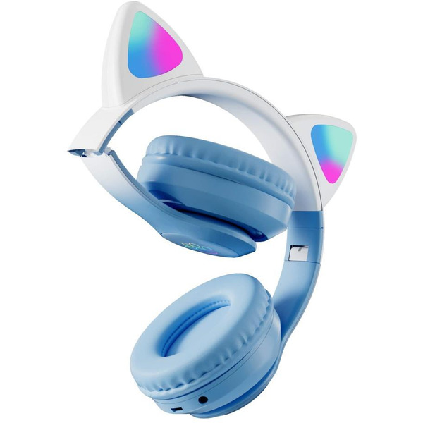 Наушники с ушками MIRU Cat EP-W10 (голубой)