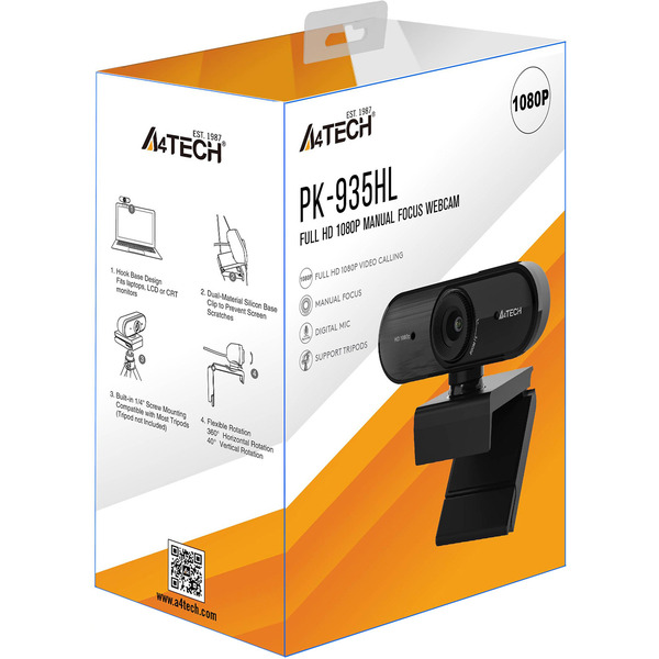 Веб-камера A4Tech PK-935HL черный
