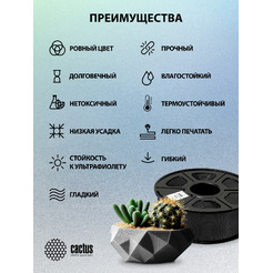 Пластик для 3D-печати Cactus CS-3D-PETG-1KG-BLACK