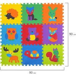 Коврик-пазл напольный ЮНЛАНДИЯ Зверушки 664666