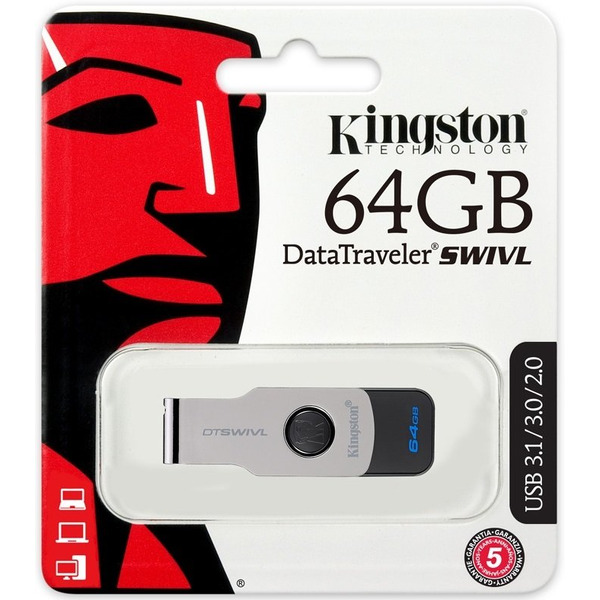 USB Flash Kingston Data Traveler SWIVL 64GB (DTSWIVL/64GB)
