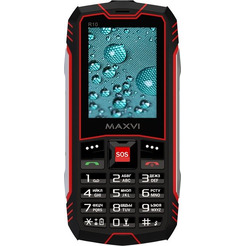 Мобильный телефон Maxvi R10 + ЗУ WC-112 (черный/красный)