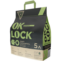 Наполнитель для туалета Ok-Lock Зеленый чай комкующийся (2.15кг/5л)