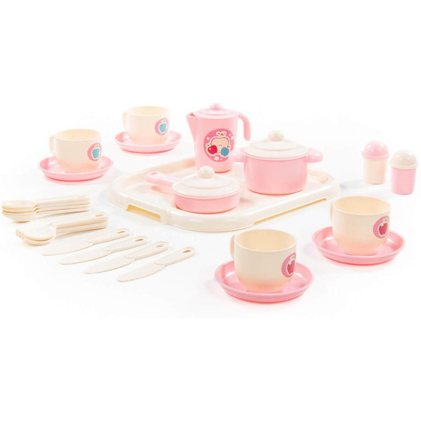 Набор игрушечной посуды Полесье Хозяюшка с подносом 80479 (на 4 персоны)