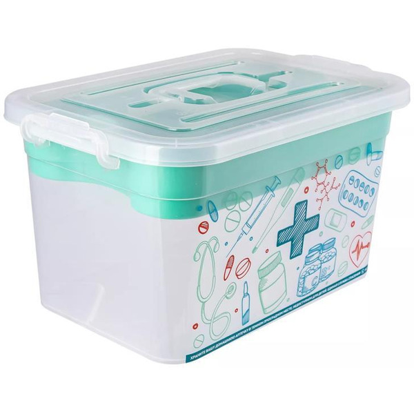 Контейнер для аптечки с вкладышем Полимербыт «Домашний доктор» 6,5 л 4380903