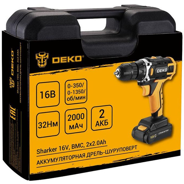 Дрель-шуруповерт Deko Sharker 16V 083-1108