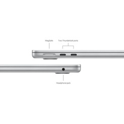 Ноутбук Apple MacBook Air 13" M3 2024 A3113 8GB/256GB MRXQ3LL/A (серебристый) + Адаптер Red Line BS-01 16А