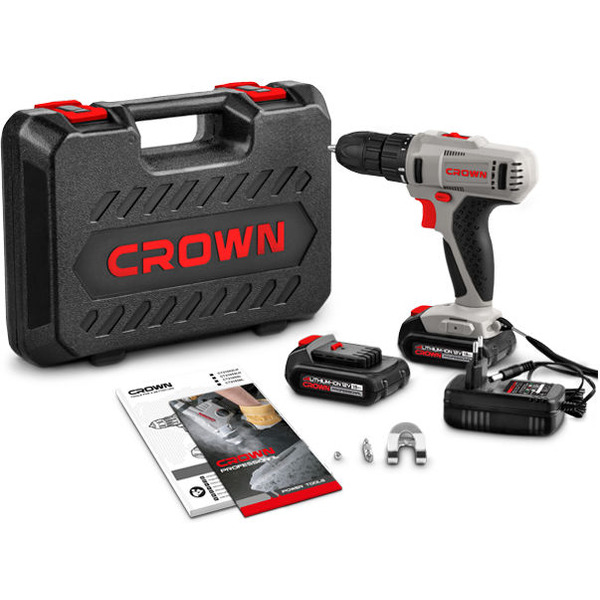 Дрель-шуруповерт Crown CT21052LH-1.5 BMC (с 2-мя АКБ, кейс)