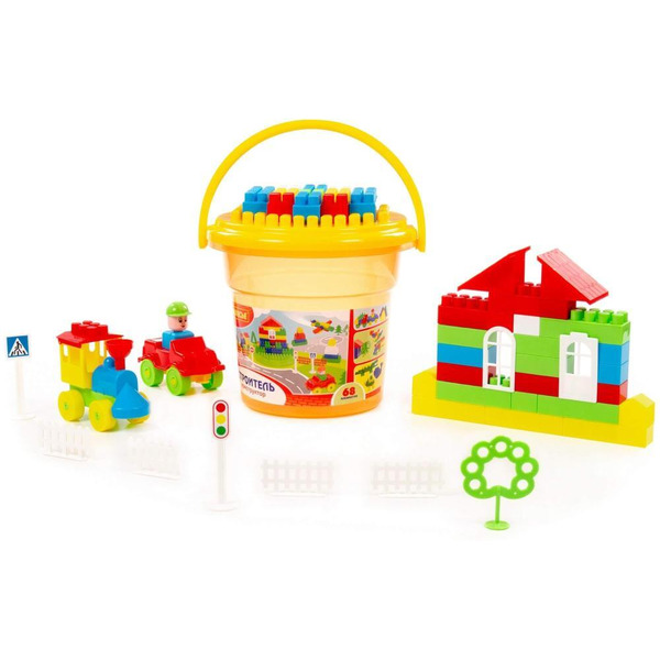 Конструктор Полесье "Строитель" "Макси" 24408 (68 элементов)