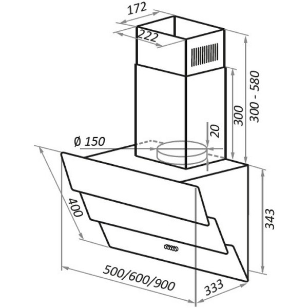 Вытяжка MAUNFELD Cascada 60 (черный)