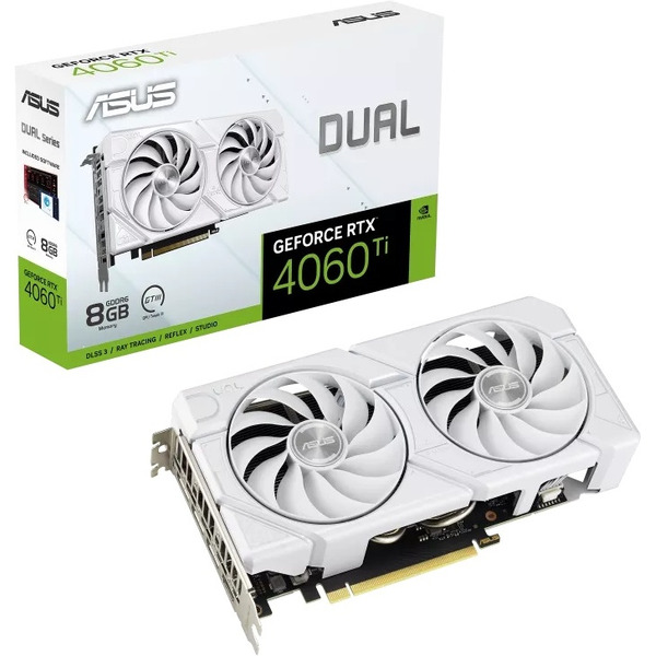 Видеокарта ASUS Dual GeForce RTX 4060 Ti Evo White OC Edition 8GB GDDR6 DUAL-RTX4060TI-O8G-EVO-WHITE
