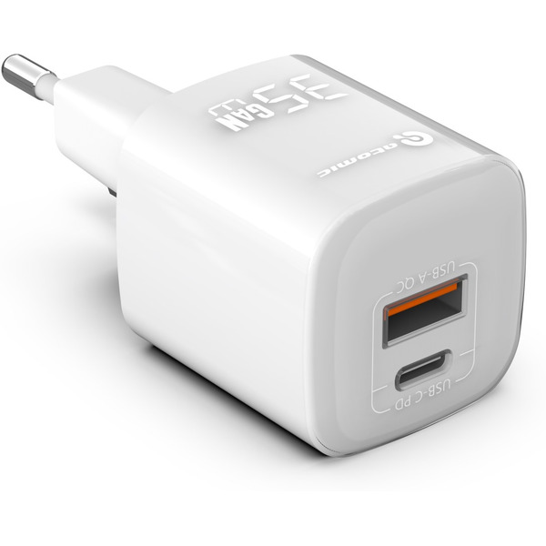 Зарядное устройство Atomic CRYSTAL G351 GAN 35W 2-порта USB (A+C), цвет белый | 10.193