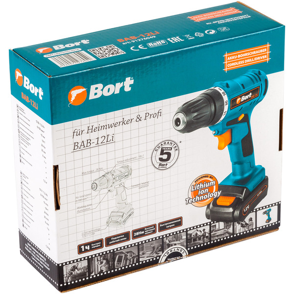 Дрель-шуруповерт Bort BAB-12Li