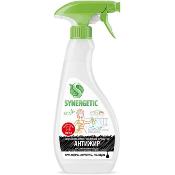 Средство для кухни Synergetic для удаления жира, копоти, нагара Антижир 500 мл