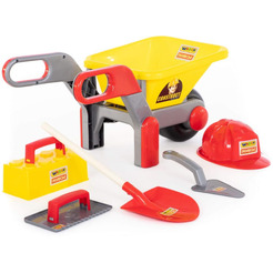 Тачка игрушечная Полесье №4 Construct с набором каменщика №4 50229