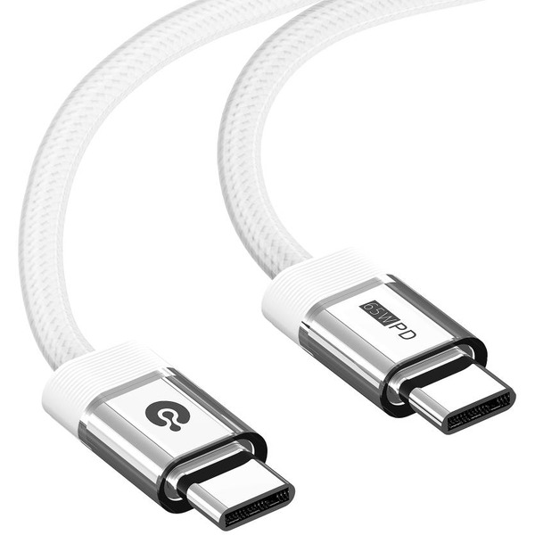Кабель ATOMIC NEXUS USB-C - USB-C PD 65W, 1.2 м, белый | 30.399