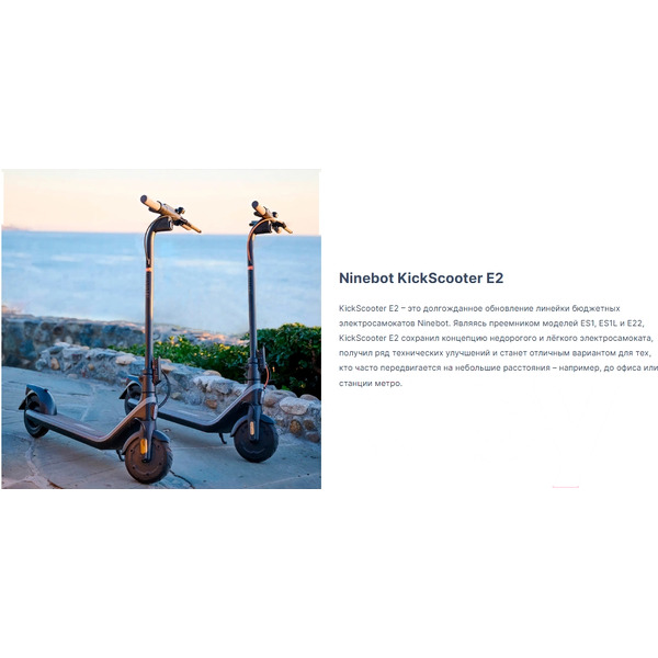 Электросамокат Ninebot KickScooter E2 Pro (RU)
