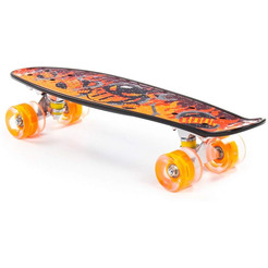 Доска роликовая Полесье 89601 (56 см) с наклейкой и оранжевыми колёсами