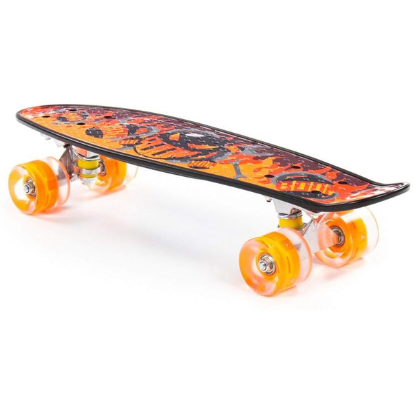 Доска роликовая Полесье 89601 (56 см) с наклейкой и оранжевыми колёсами