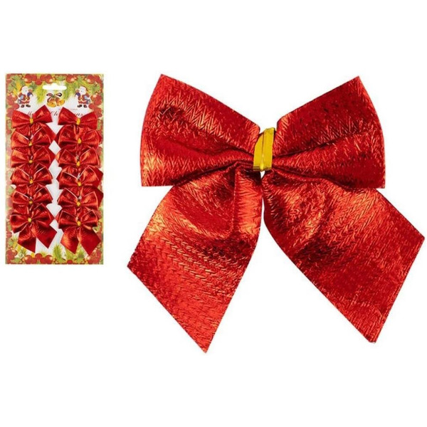 Бант Волшебная страна "Рождественский" (12шт) 007705 красный