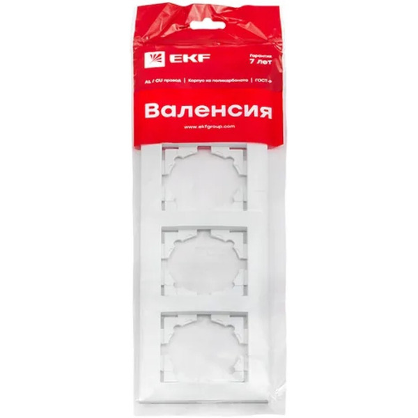 Рамка EKF Валенсия 4-местная (белый)