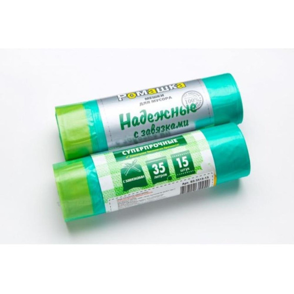 Мешки для мусора с завязками Ромашка Надежные ВЗ0351513 (15 шт)