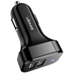 Автомобильное зарядное USAMS US-CC087 C13 2.1A Dual USB (черный)