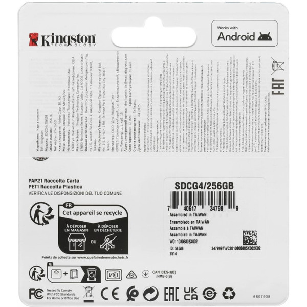 Карта памяти Kingston Canvas Go! Plus microSDXC 256GB (SDCG4/256GB)