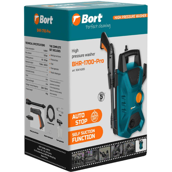 Мойка высокого давления Bort BHR-1700-Pro (93416305)