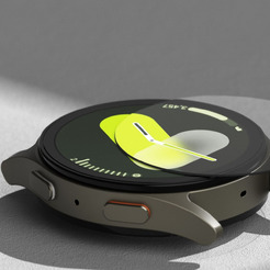 Чехол с защитным стеклом Ringke SLIM & TEMPERED GLASS для GALAXY WATCH 7 (44MM) TITANIUM BLACK