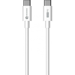 Зарядное устройство Atomic MOTION G202 GAN 20W 2-порта USB (A+C) с кабелем USB (С-С) 1.5 метра, цвет белый | 10.203