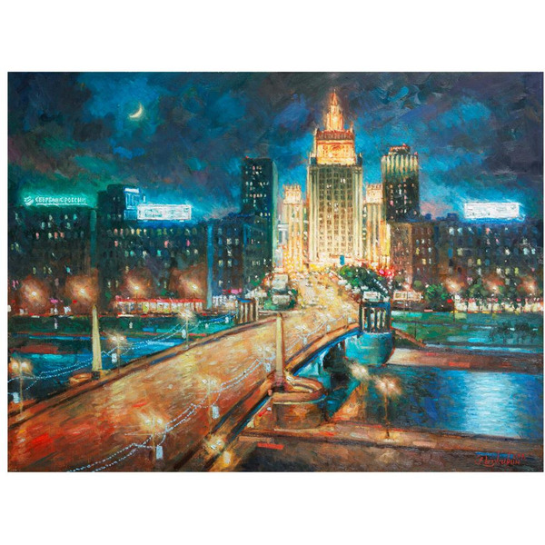 Картина стразами (алмазная мозаика) ОСТРОВ СОКРОВИЩ «Ночная Москва» 662594
