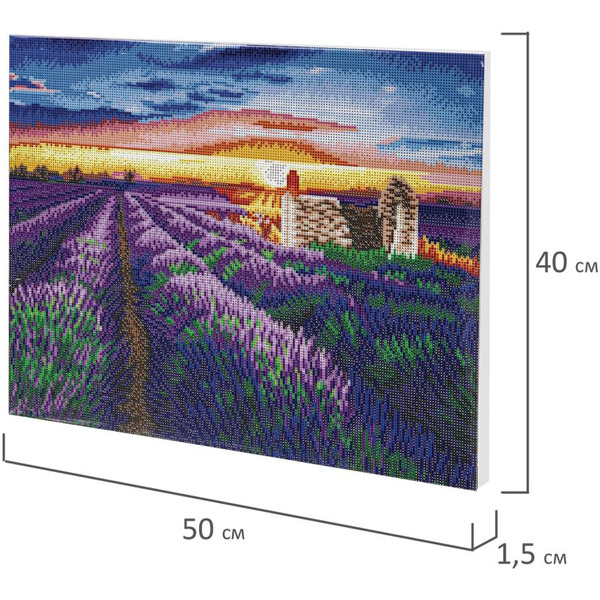 Картина стразами (алмазная мозаика) ОСТРОВ СОКРОВИЩ «Лавандовое поле» 66242