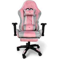 Игровое кресло Calviano 1585 (серый/розовый велюр)